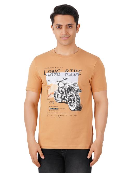 men front print short sleeves t-shirt - 20822180 - Very Small Image - 1