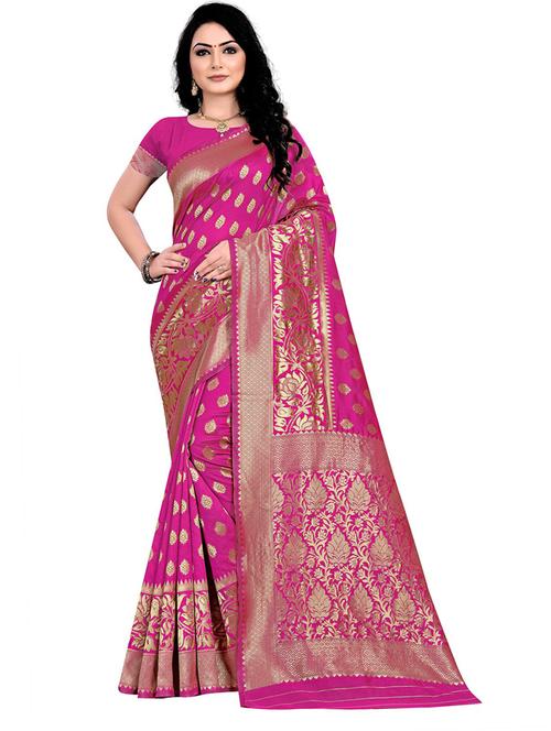 pink self design banarasi saree - 20822743 - Very Small Image - 1