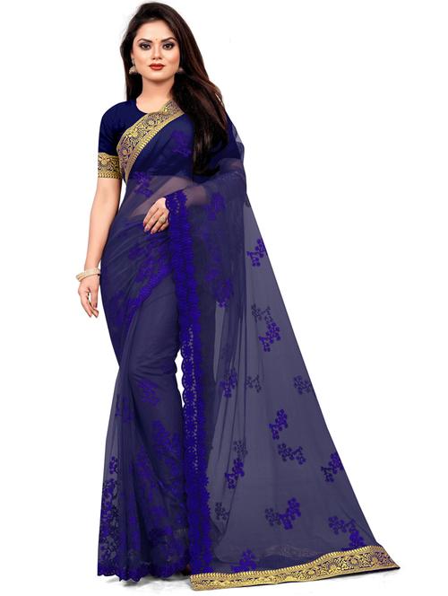 women blue embroidered saree - 20823327 - Very Small Image - 1
