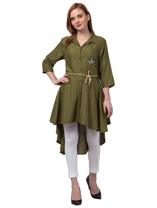 women green solid with work high low top - 20826719 - Very Small Image - 1