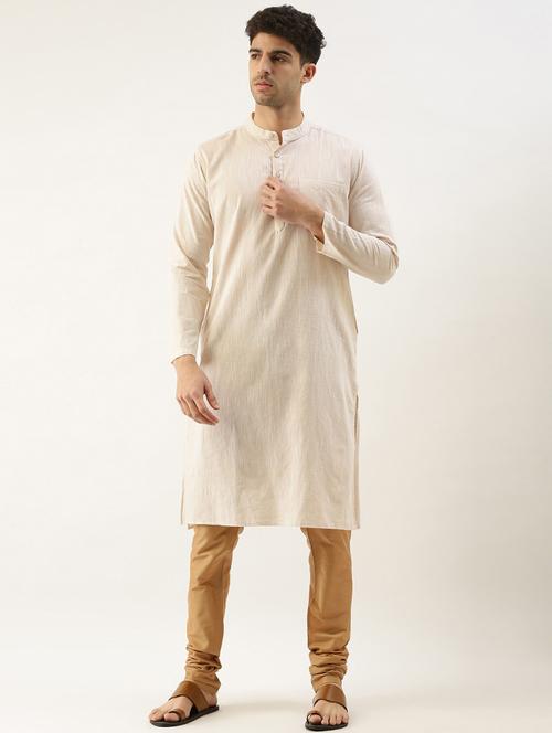 off white shirt collar paithani kurta - 20827406 - Very Small Image - 1