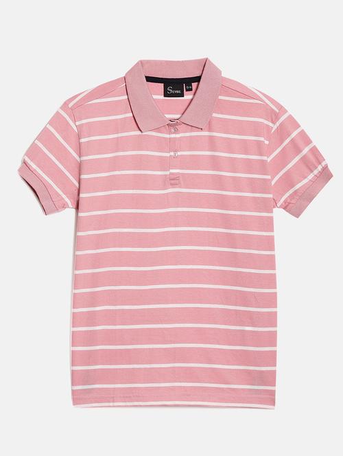 kids pink striped polo t-shirt - 20827507 - Very Small Image - 1