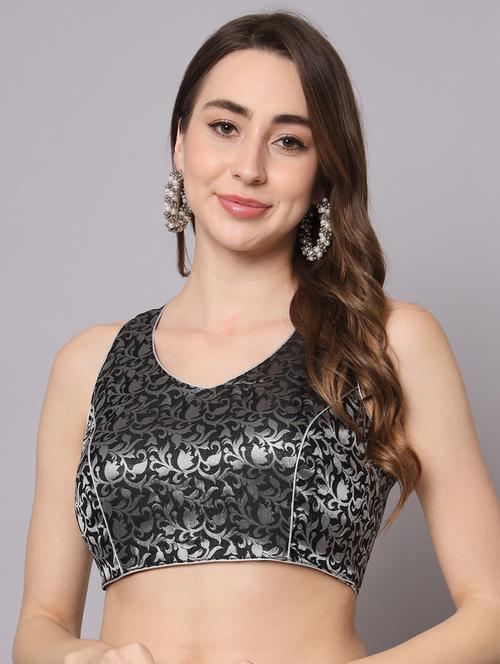 self design brocade blouse - 20827523 - Very Small Image - 1