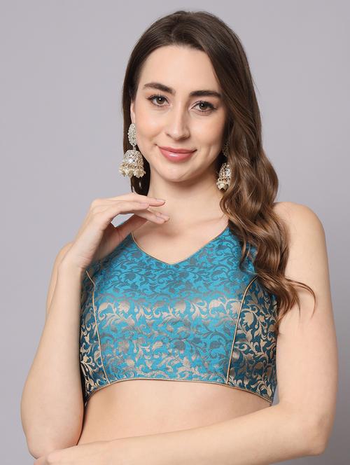 self design brocade blouse - 20827533 - Very Small Image - 1