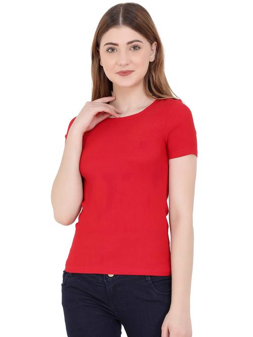 women solid round neck top - 20827542 - Very Small Image - 1