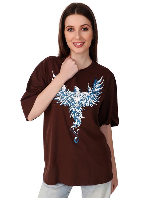 coffee brown cotton graphic t-shirt - 20827567 - Very Small Image - 1