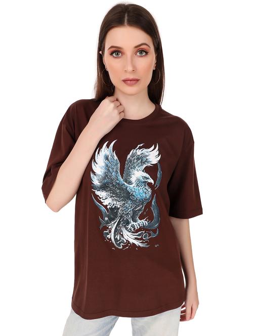 coffee brown cotton graphic t-shirt - 20827653 - Very Small Image - 1