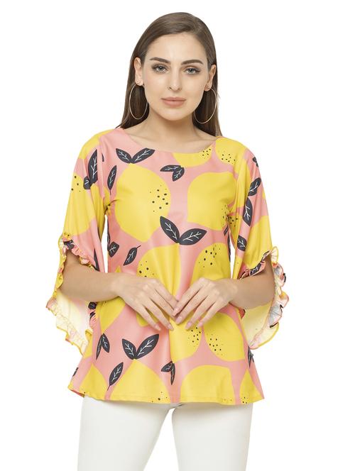 pink printed detailed regular top - 20829527 - Very Small Image - 1