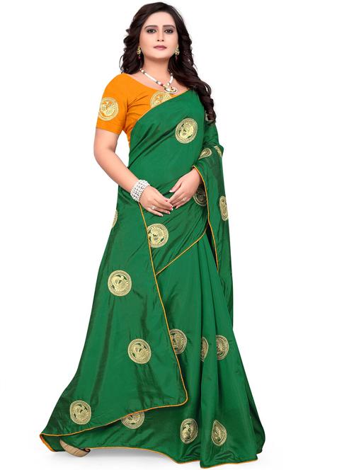 women green embroidered saree with blouse - 20830987 - Very Small Image - 1