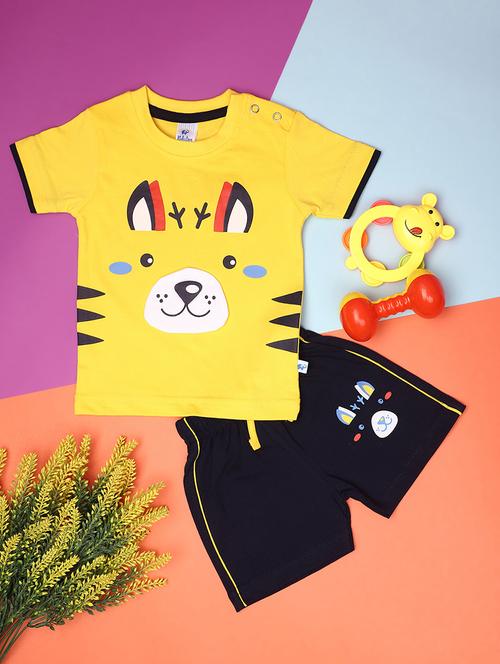 kids printed cotton shorts twin set - 20831493 - Very Small Image - 1