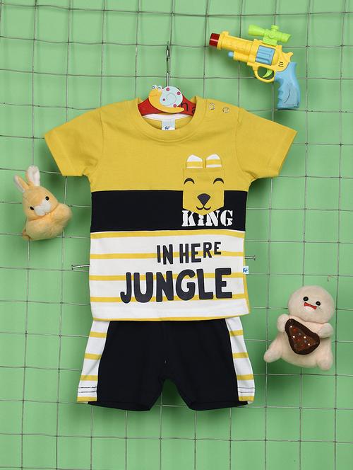 kids printed cotton shorts twin set - 20831494 - Very Small Image - 1