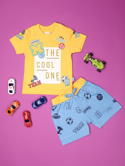 kids printed cotton shorts twin set - 20831525 - Very Small Image - 1