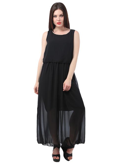 women black solid a-line dress - 20832251 - Very Small Image - 1