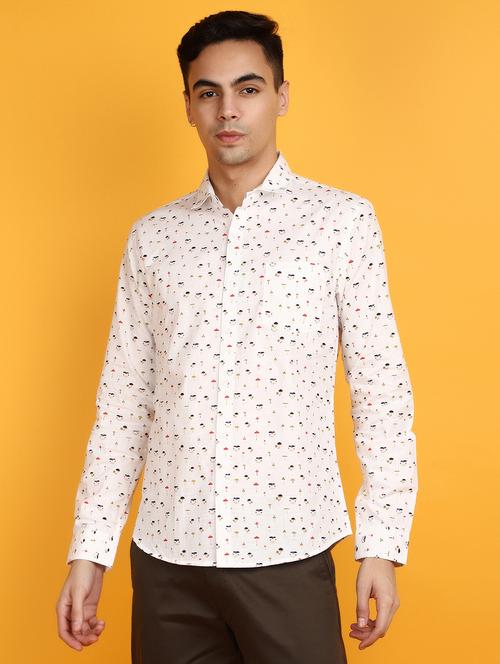 off white cotton casual shirt - 20836644 - Very Small Image - 1