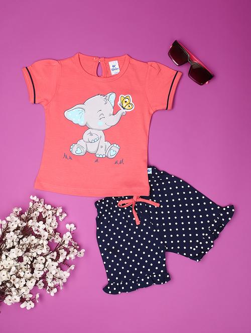 kids printed cotton shorts twin set - 20836667 - Very Small Image - 1