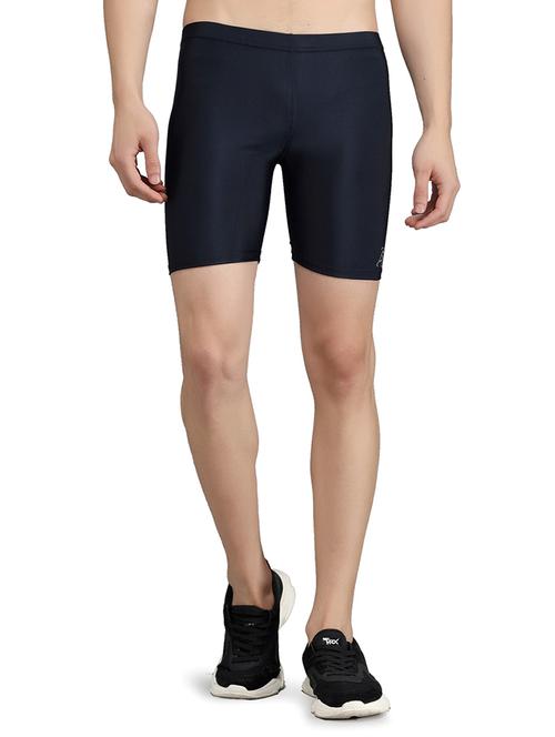 solid blue lycra blend sports shorts - 20837556 - Very Small Image - 1