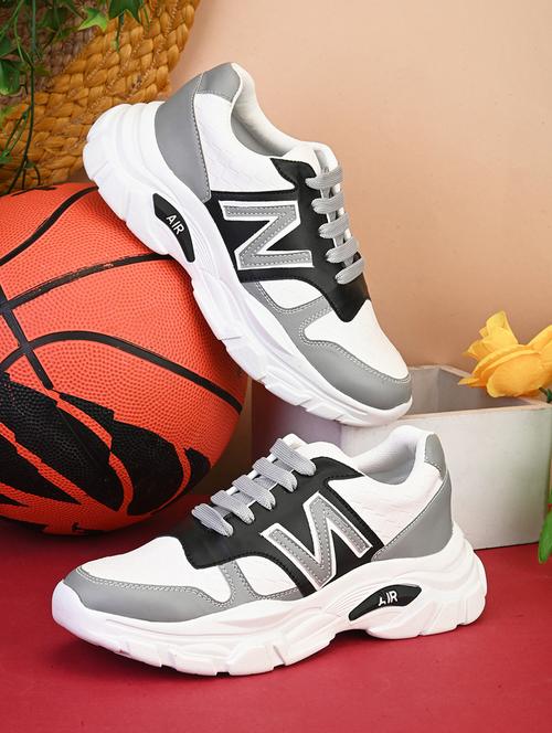 women multi color block lace-up sports shoe - 20838104 - Very Small Image - 1