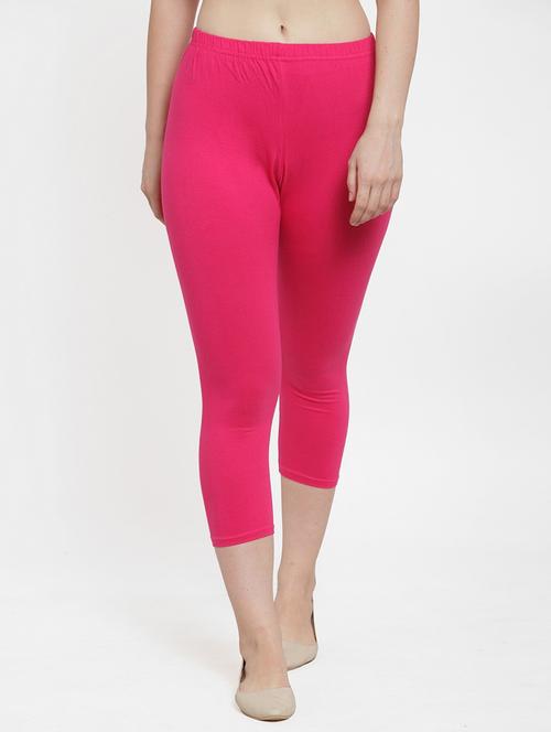 women solid cotton lycra capri - 20838284 - Very Small Image - 1