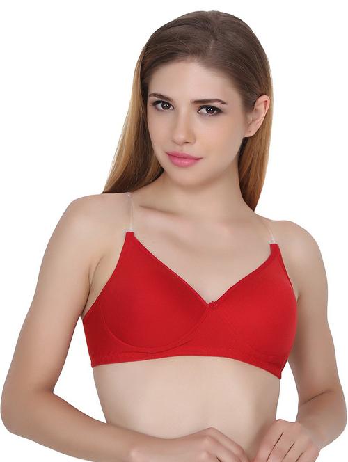 red cotton blend regular bra - 20838912 - Very Small Image - 1