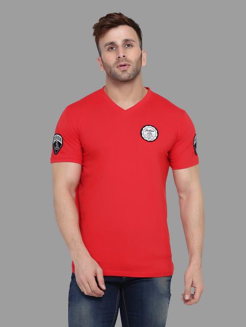 v neck solid t-shirt - 20841341 - Very Small Image - 1