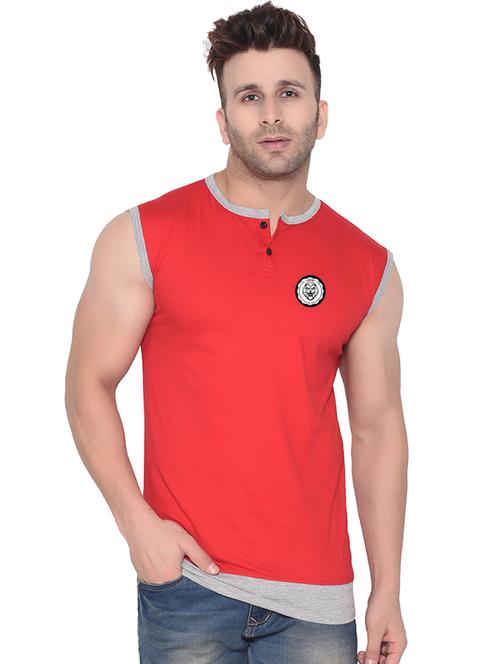 red cotton blend t-shirt - 20841557 - Very Small Image - 1