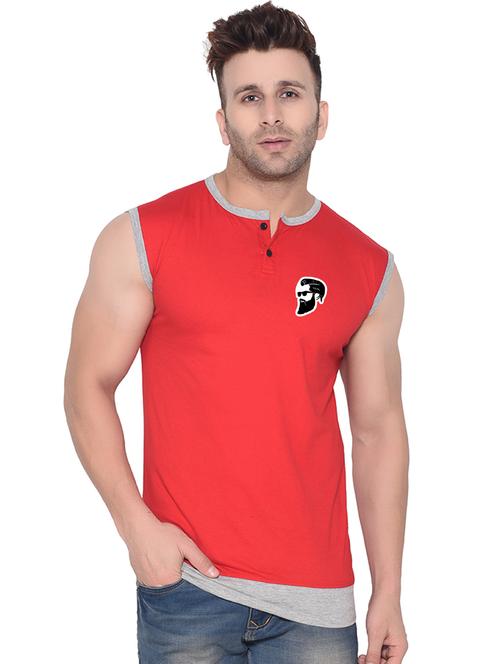 red cotton blend t-shirt - 20841711 - Very Small Image - 1