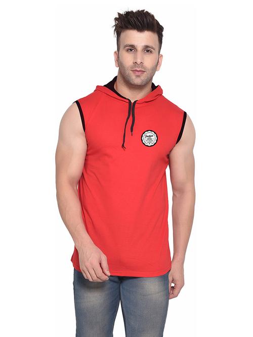 red cotton blend t-shirt - 20841801 - Very Small Image - 1