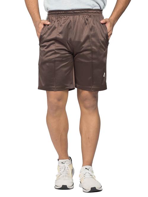 coffee brown polyester regular short - 20845157 - Very Small Image - 1