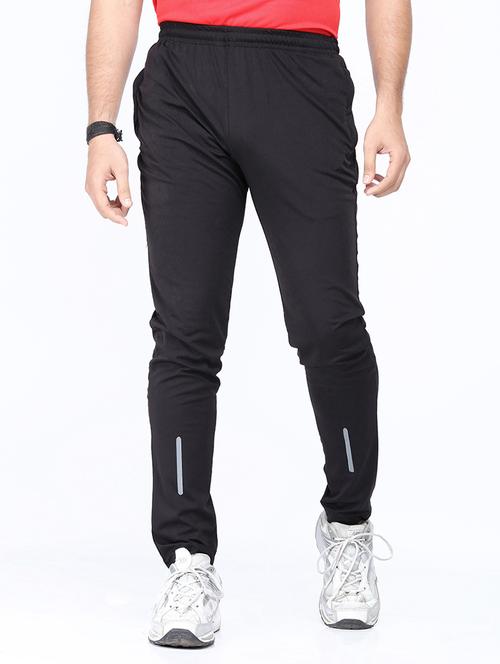 black lycra blend full length track pant - 20845279 - Very Small Image - 1