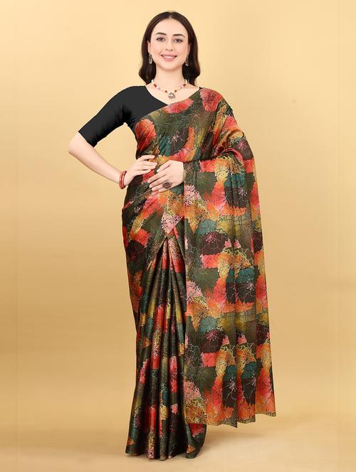 women multi color printed saree with blouse - 20846563 - Very Small Image - 1