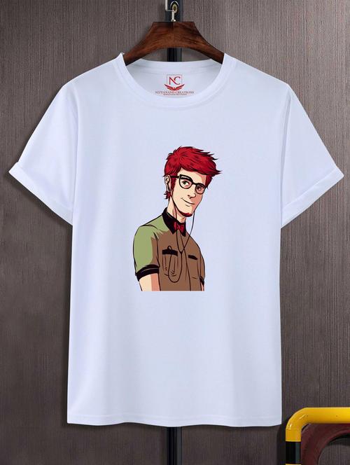 unisex white graphic printed t-shirt - 20847319 - Very Small Image - 1