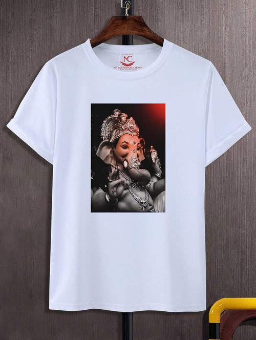 unisex white graphic printed t-shirt - 20847438 - Very Small Image - 1