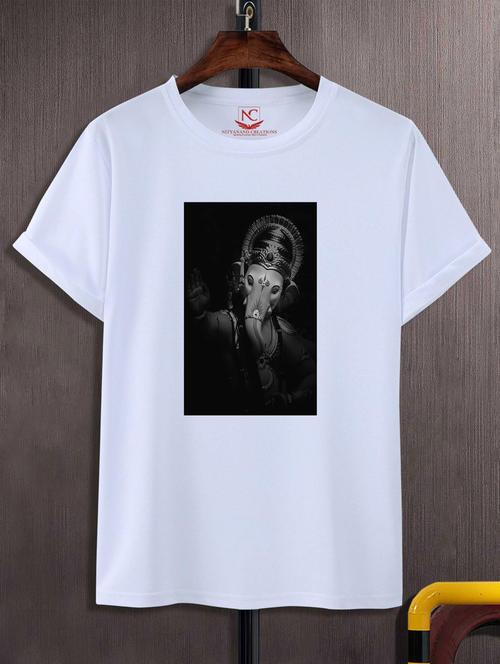 unisex white graphic printed t-shirt - 20847440 - Very Small Image - 1