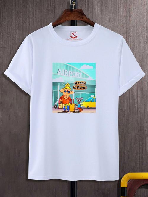unisex white graphic printed t-shirt - 20847449 - Very Small Image - 1