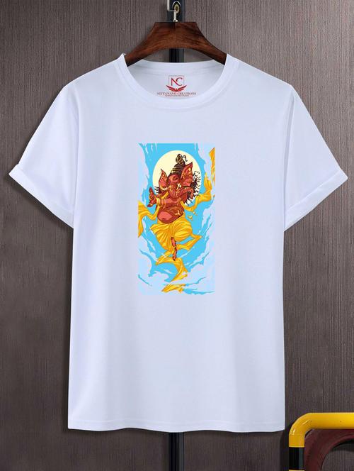 unisex white polyester graphic t-shirt - 20847450 - Very Small Image - 1