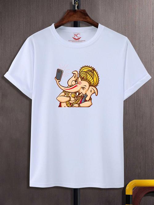 unisex white graphic printed t-shirt - 20847451 - Very Small Image - 1