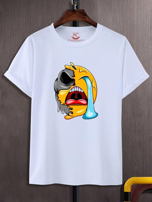 unisex white graphic printed t-shirt - 20847454 - Very Small Image - 1
