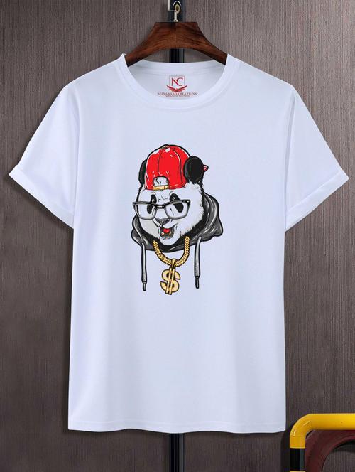 white polyester chest print tshirt - 20847472 - Very Small Image - 1