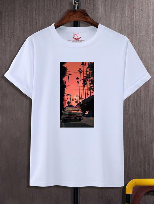 white polyester chest print tshirt - 20847525 - Very Small Image - 1