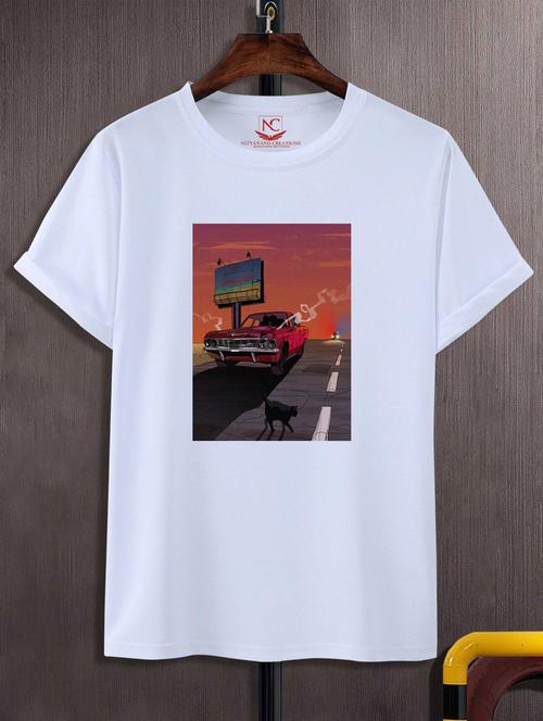unisex white polyester graphic t-shirt - 20847526 - Very Small Image - 1