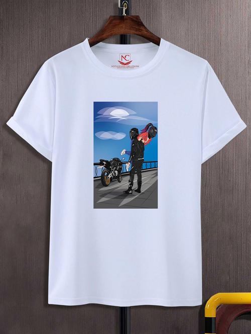 white polyester chest print tshirt - 20847532 - Very Small Image - 1