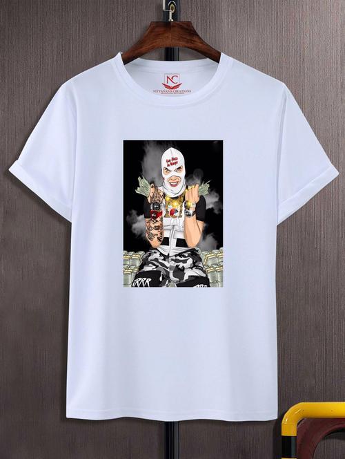 unisex white polyester graphic print t-shirt - 20847546 - Very Small Image - 1