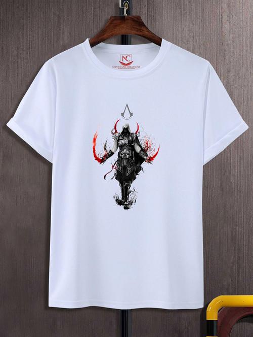 unisex white graphic printed t-shirt - 20847560 - Very Small Image - 1