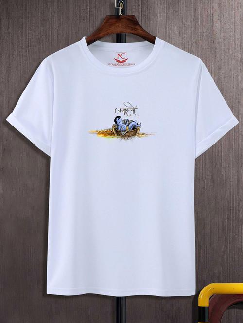 unisex white graphic printed t-shirt - 20847574 - Very Small Image - 1