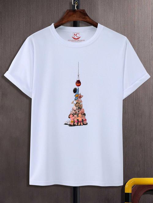 unisex white graphic printed t-shirt - 20847575 - Very Small Image - 1