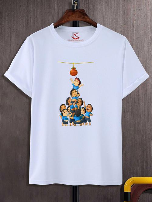 unisex white graphic printed t-shirt - 20847576 - Very Small Image - 1