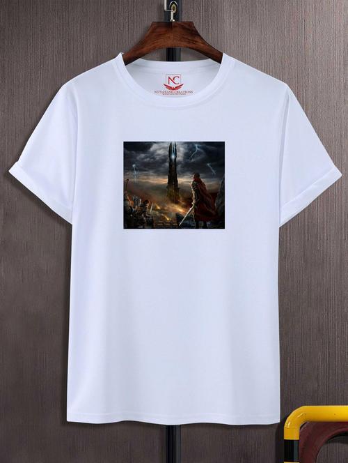 unisex white graphic printed t-shirt - 20847581 - Very Small Image - 1