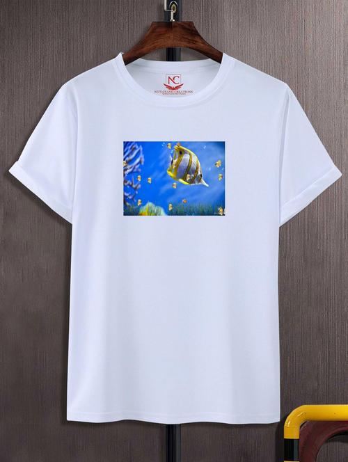 unisex white graphic printed t-shirt - 20847583 - Very Small Image - 1