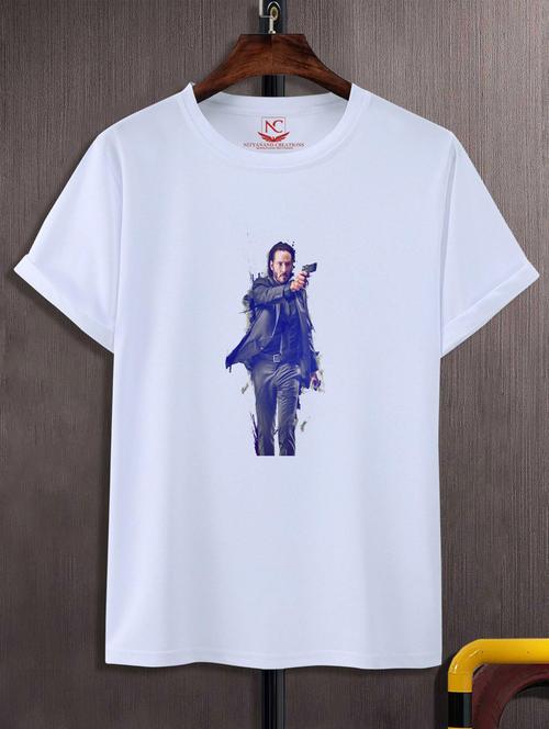 unisex white polyester graphic t-shirt - 20847585 - Very Small Image - 1