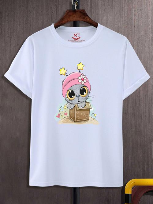 unisex white graphic printed t-shirt - 20847589 - Very Small Image - 1
